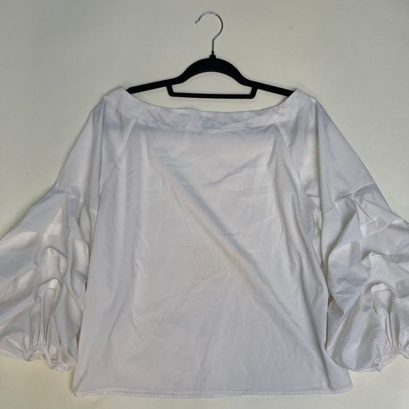 𝅺❤️👀❤️ White blouse with layered ruffled statement sleeves in XL - Picture 5 of 11